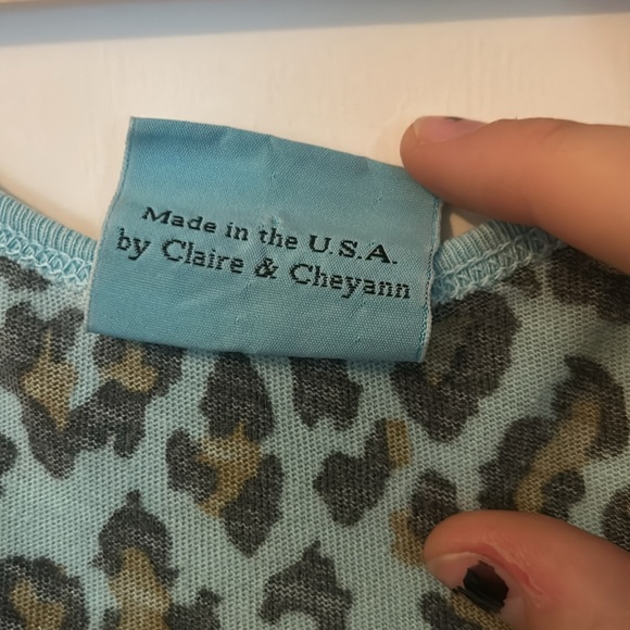 Blue Leopard Print Top - Picture 4 of 4